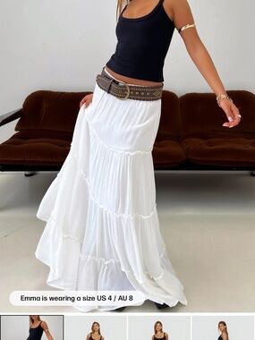 Princess Polly Miriah Maxi Skirt White - XS / US 2
